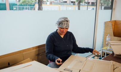 Provide housing, social and professional inclusion of women. Funded by cardboard box recycling workshops