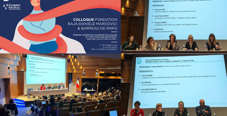 RAJA-Danièle Marcovici Foundation at the Paris Bar Association to discuss the treatment of domestic violence in France
