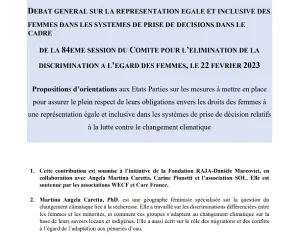 Contribution CEDAW – Femmes & Climat